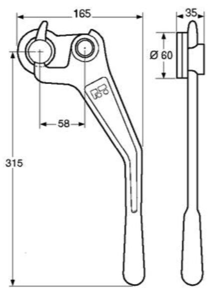 Pommier dropside locking gear - left - incl. keeper - heavy-duty model - plain steel