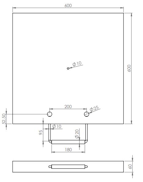 Rhiwa Quality outrigger pad 600 x 600 x 60 mm