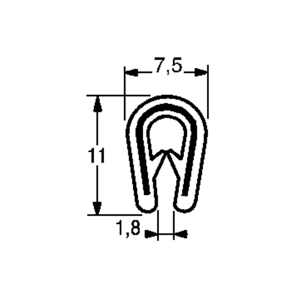 Pommier klembies - klembereik 1,8 mm - hoogte 11 mm - rol 50 meter