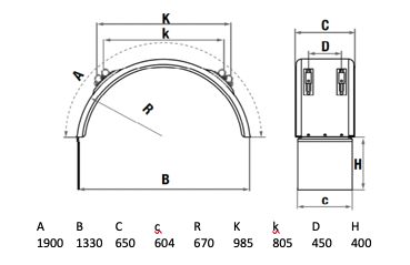 LAGO spatscherm Wheelmate Pro Kompleet - 650 x 1330 mm (BxSpw)