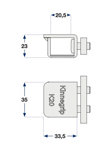 Kinnegrip K20 aanslag 0-8 mm - voor zijbord - schroefbaar - geomet