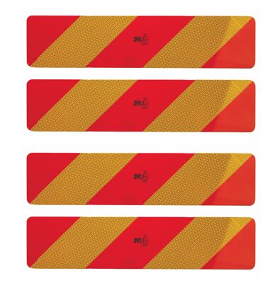 Rhiwa Quality achter markeringsbord set - gestreept - 283 x 132 mm - aluminium