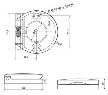 Rhiwa Quality sleutelplaat - 2 montagegaten - verchroomd