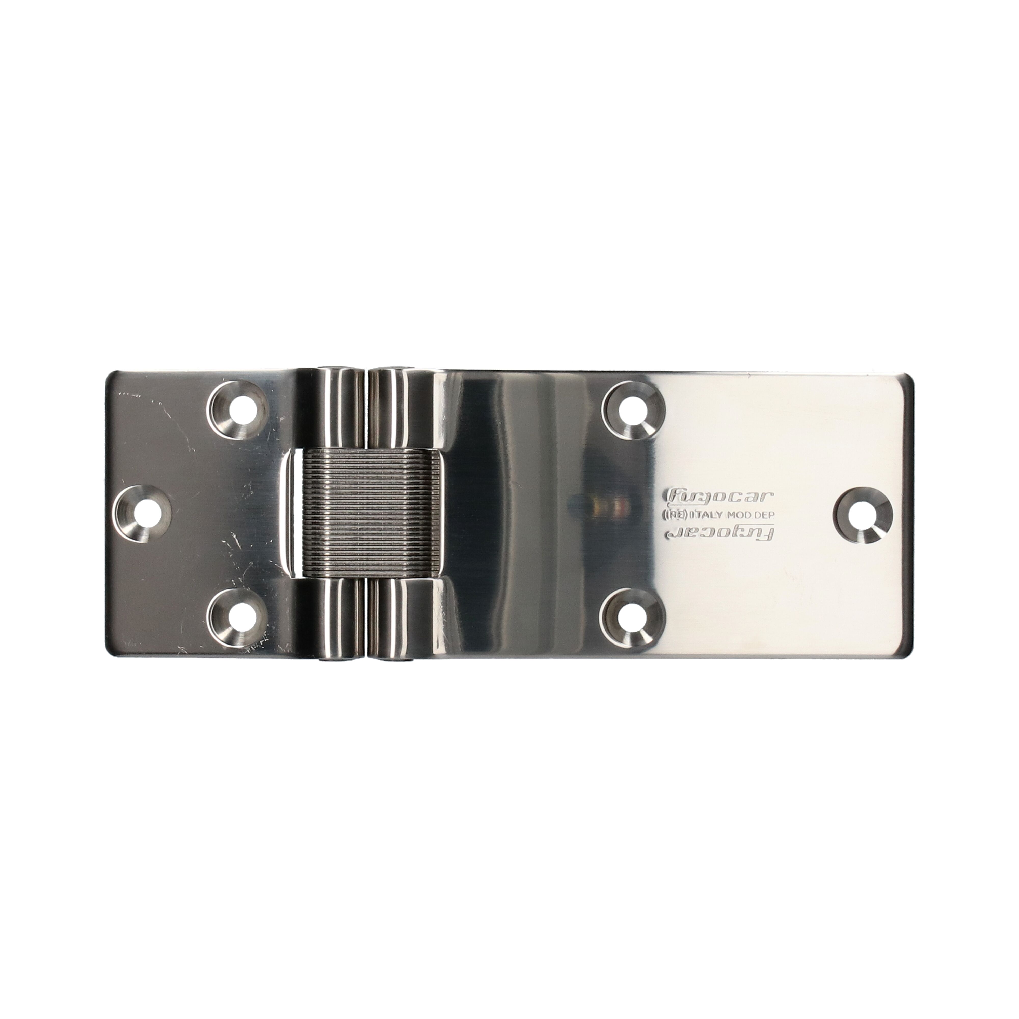 Pommier zijdeurscharnier inbouw - vlak - 153 mm - met dubbele pen - RVS