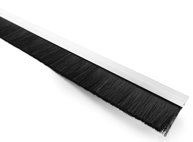 Pommier brosse de porte 2500 x 55 mm - aluminium - avec brosse et nylon