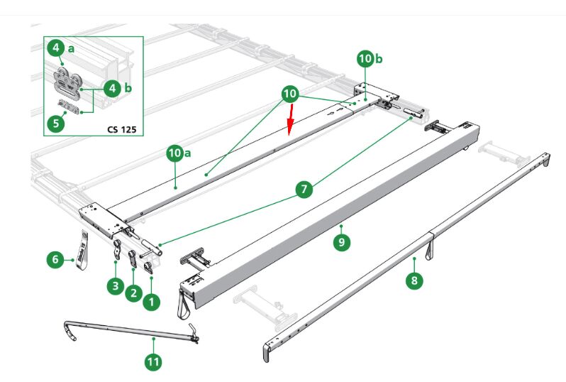 Edscha traverse - for Edscha CS Profi I - 2550 mm