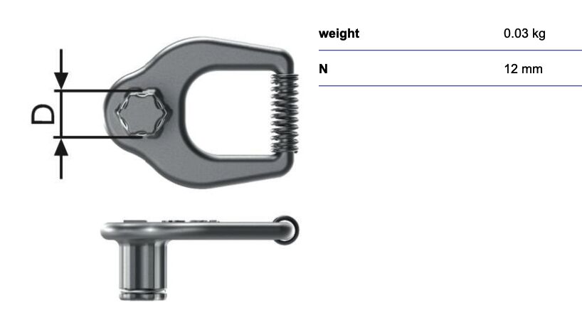 RUD clef SW 12 - avec ressort - pour VRS-M20/M22