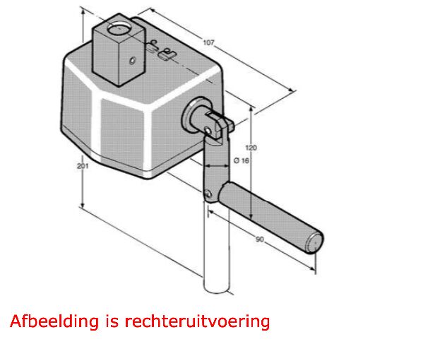 Pommier tension box - left - with crank handle - square connection