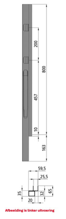 Kinnegrip K20 front pillar - 800 mm - right- KTL