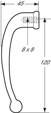 Pommier inner handle - chrome-plated