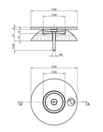 Pommier door blocker with magnet Ø 85 mm - rubber
