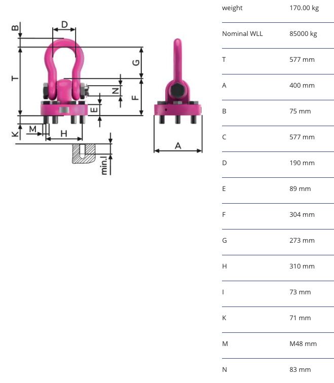 RUD WBPG 85t M48 anneau de levage - Ø 400 mm