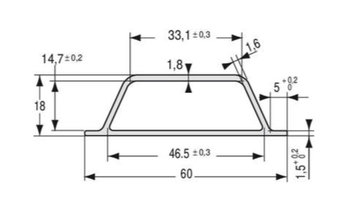 Pommier shelf 4250 mm - middle - anodised aluminum