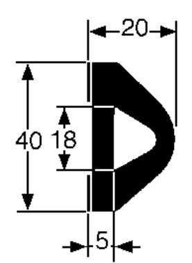 Pommier stootrubber Delta 40 x 20 mm (HxB) - zelfklevend - rol 20 meter