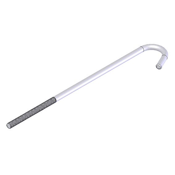 PWP schroefhaak 440 mm lang - M14 - voor reservewielhouder
