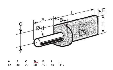 Pommier goujon - hache 67 mm de long et Ø 20 mm - acier forgé