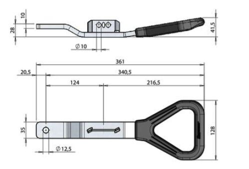 Pommier handgreep Ergo - voor sluiting Ø 27 mm - RVS