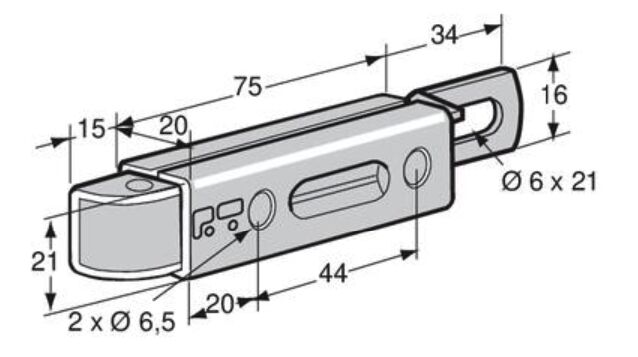 Pommier spring latch - without flange - for espagnolette lock - zinc-plated