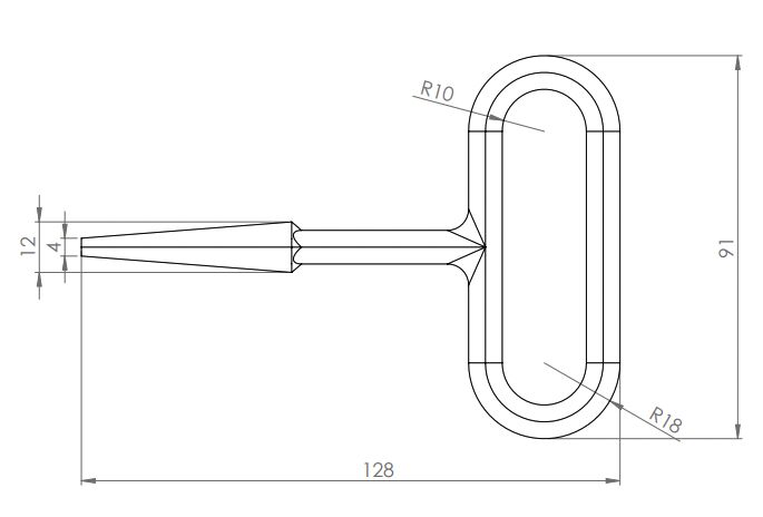 Rhiwa Quality steeksleutel - 128 mm lang - verzinkt