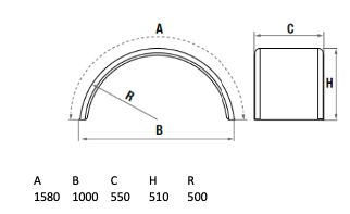 LAGO spatscherm Wheelmate - 550 x 1000 mm (BxSpw)