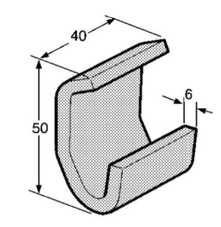 Pommier side board hinge keeper - for 244770025 - plain steel