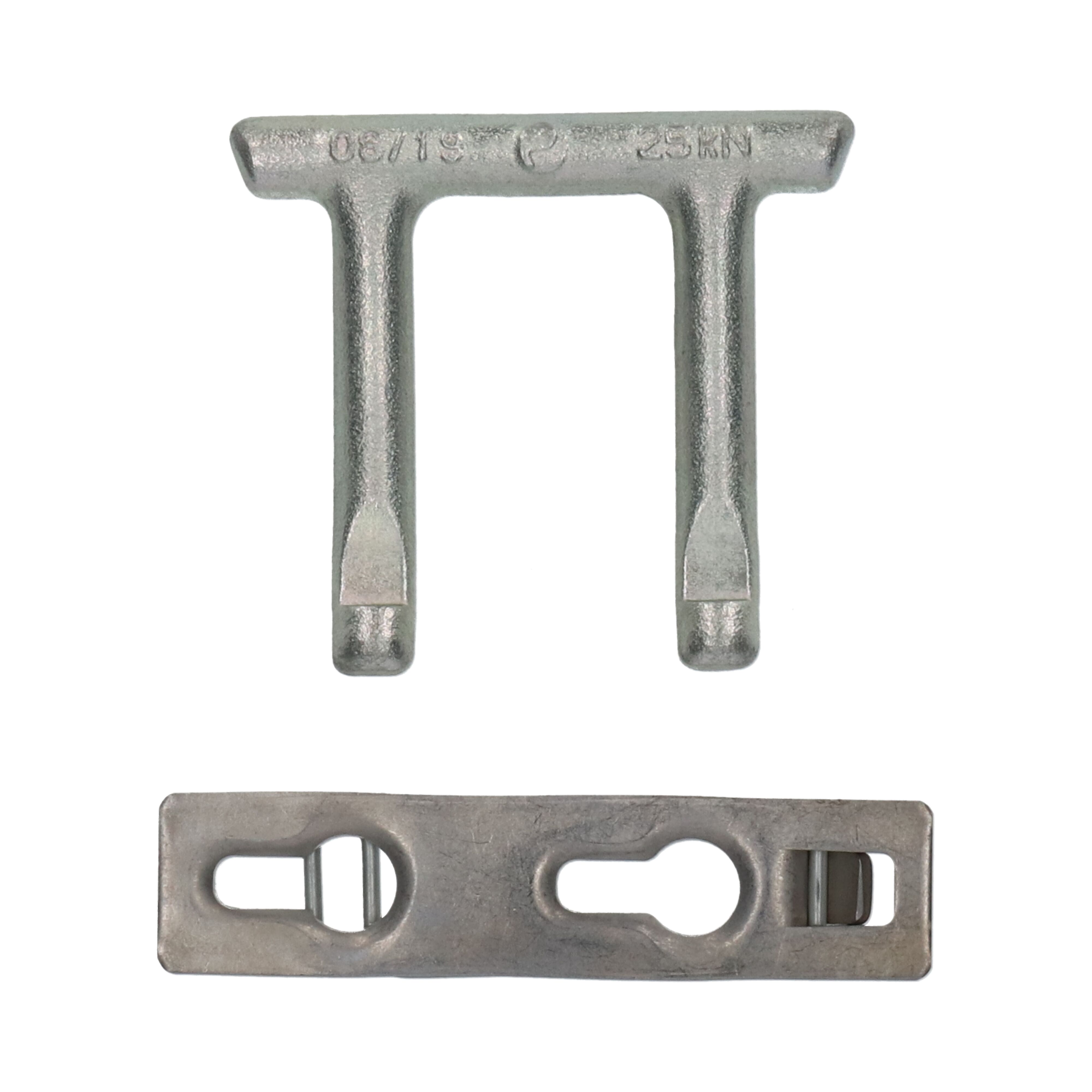Pommier tie bolt set 2,5 tonnes - TT model - for side rail - hth 51 mm - zinc-plated