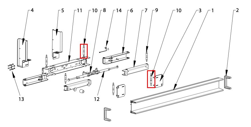 Pommier connecting shaft 230 mm - for XPAND bumper - R58-02