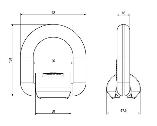 Rhiwa Quality lashing eye set 3,15 tonnes - weld-on model - forged steel