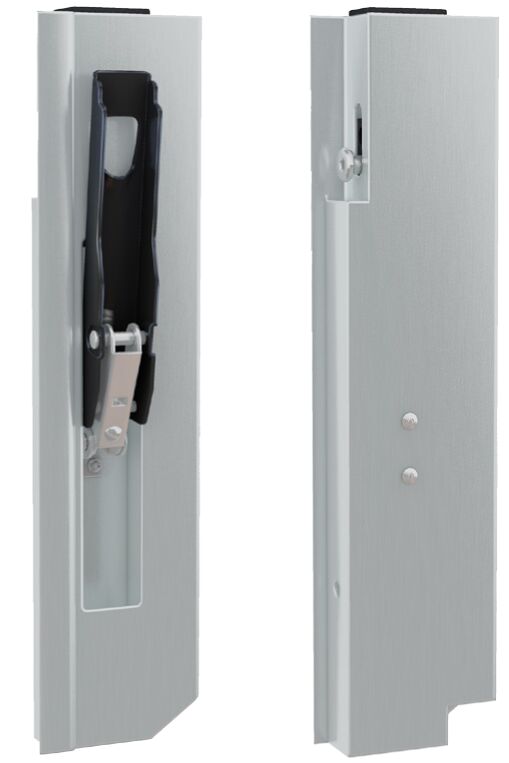 Pommier fermeture de panneau latéral - gauche - 410 mm de long - avec axe horizontal - double chambre avec aile