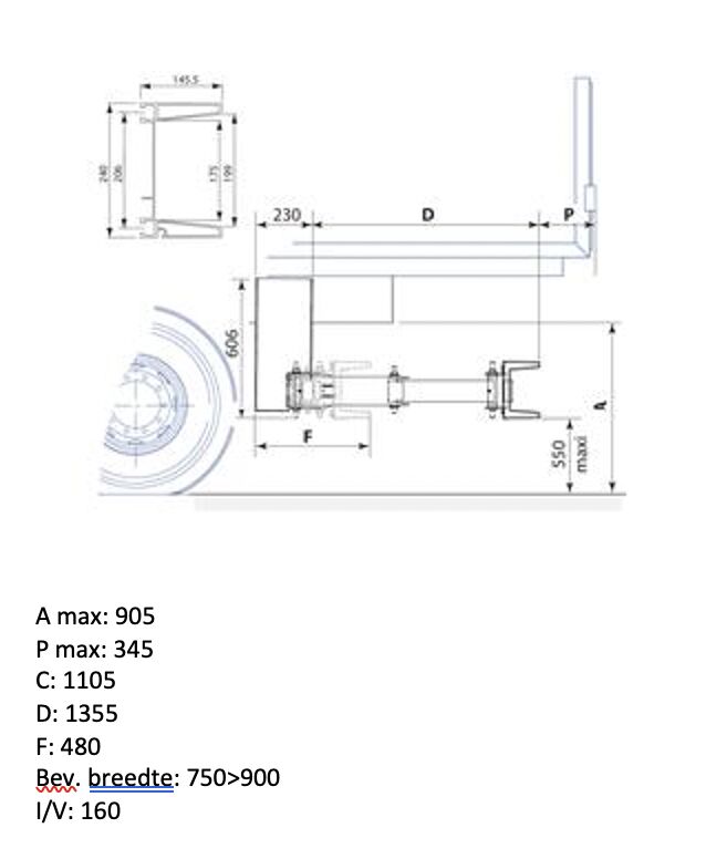 Pommier stootbalk XPAND - hydraulisch horizontaal in/uittrekbaar - slag 1105 mm - R58-02