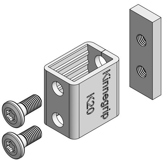 Kinnegrip K20 aanslag 0-12 mm - voor zijbord - schroefbaar - zwart