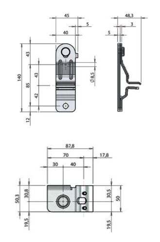 Pommier handle retainer set - for locking Ø 27 mm - stainless steel