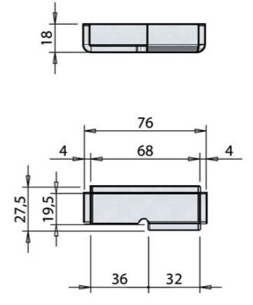 Pommier locking gear holder - right - for locking Ø 16 mm - weld-on