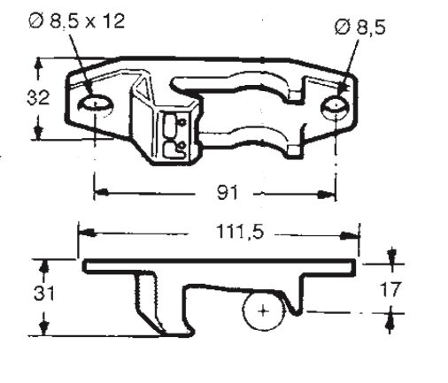 Pommier locking gear holder - for locking Ø 22 mm - zinc-plated