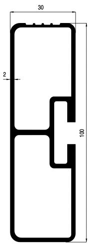 Rhiwa Quality side protection board 6000 x 30 x 100 mm - aluminum