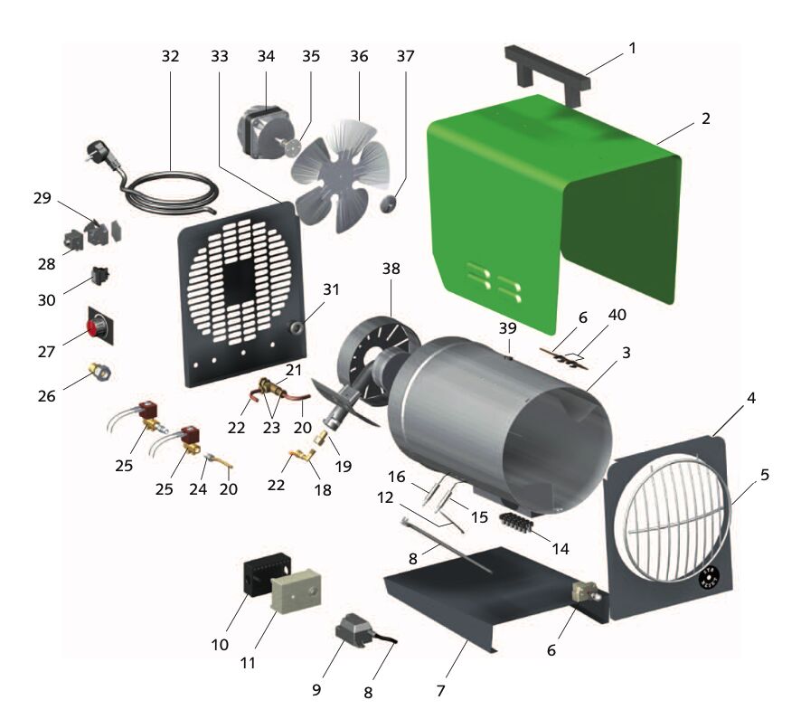 REMKO chauffage au gaz propane PGT 30 E - inox - 26kW