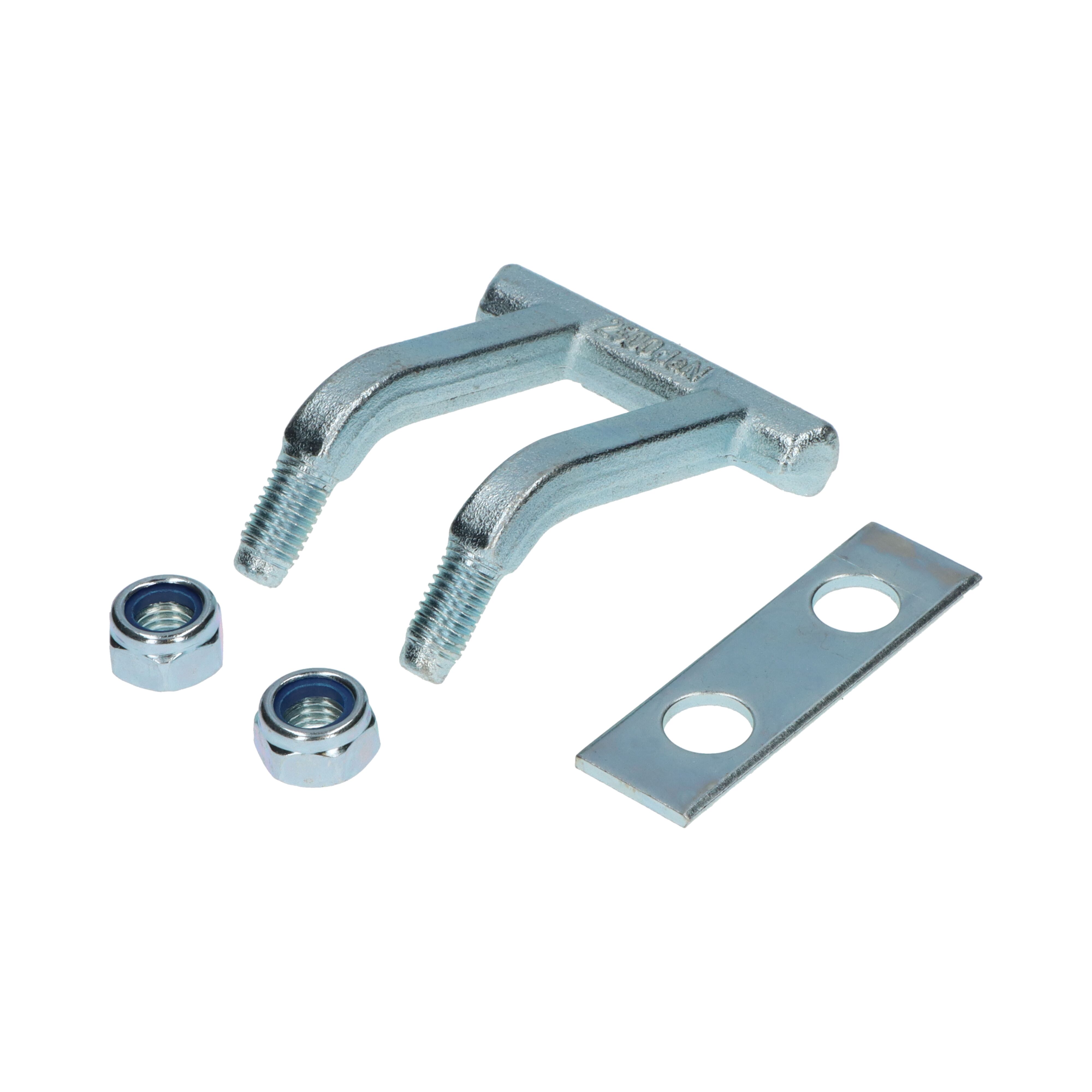 Pommier tie bolt set 2,5 tonnes - for side rail - hth 40 mm - zinc-plated - EN 12640