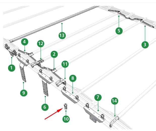Edscha rouleau de guidage - avec plaque - pour Edscha CS Profi I+II / ECO I+II / Lite / Hybrid
