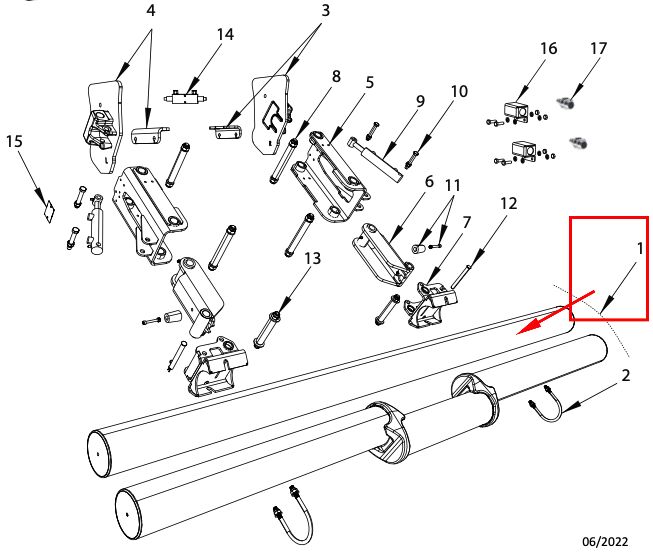 Pommier tube Ø 127 mm - for XFOLD P58S bumper - R58-03