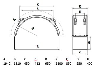 LAGO mudguard Wheelmate Pro Kompleet - 450 x 1310 mm (WxSp)