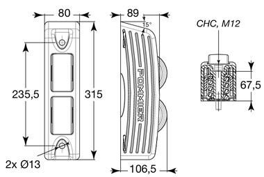 Pommier s-roll with 2 rolls - vertical- galvanised