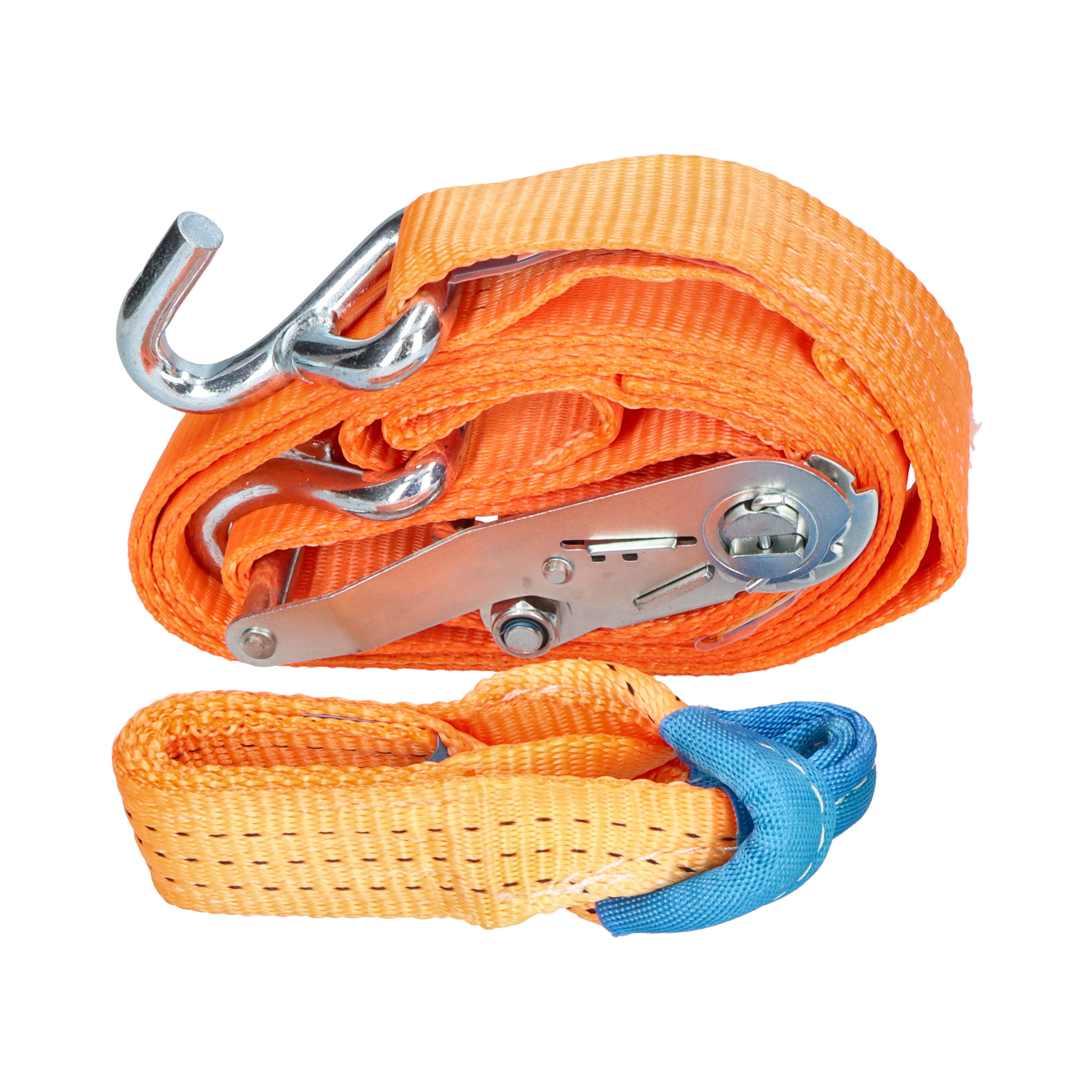 Rhiwa Quality lashing strap car support 2 point - 35 mm - with ratchet and pointed hook - 3300 mm
