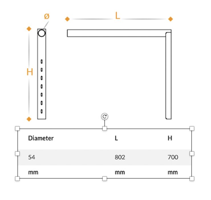 Takler support de protection latérale hauteur 700 mm - Ø 54 mm - version fixe - galvanisé
