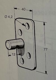 Pommier locking gear - left - for sliding door - zinc-plated