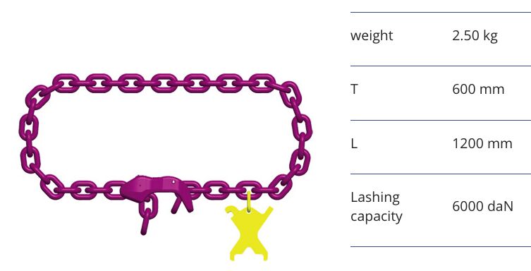 RUD ICE-Lashing chain VSK-KK-8 - LC 6000 daN - length 1200 mm