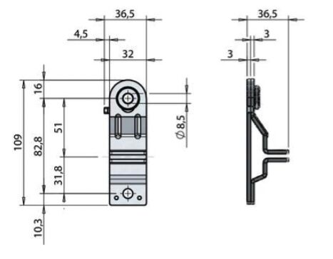 Pommier handle retainer - for locking Ø 16 and Ø 22 mm - stainless steel