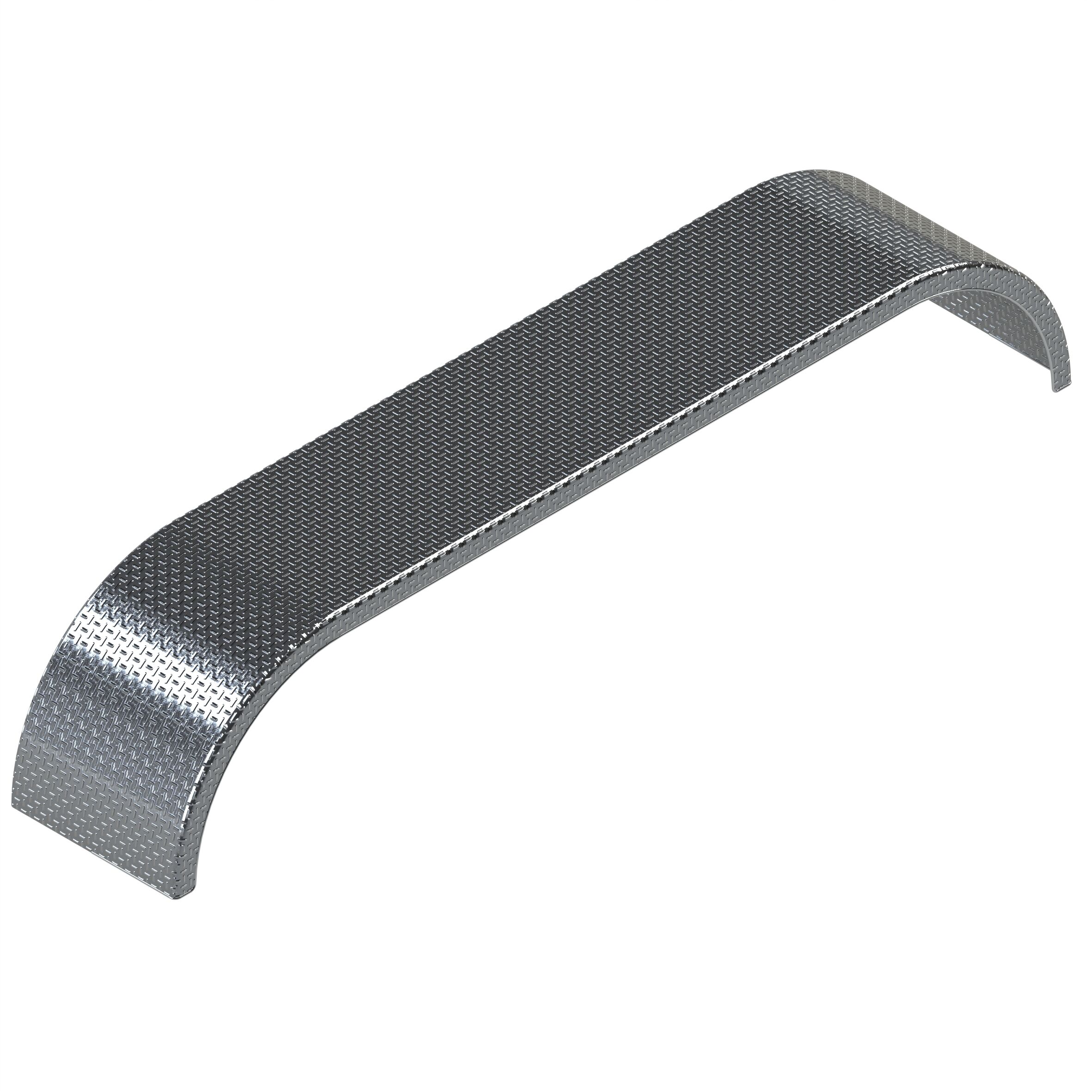 Rhiwa Quality tandem mudguard 650 x 3300 x 650 mm (WxSpxR) - aluminum checkerplate