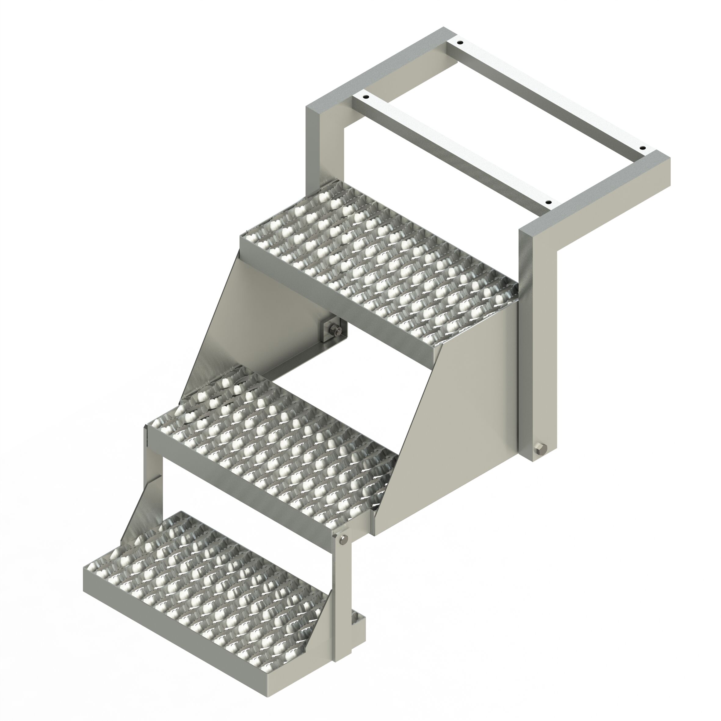 PWP escalier rabattable - 3 marches - 480 x 560 mm (HxL) - galvanisé à chaud