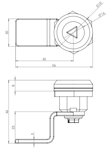 Rhiwa Quality slot met lip - driekant aansluiting 8 mm - inwendig
