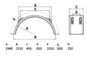 LAGO spatscherm Wheelmate Pro - 450 x 1310 mm (BxSpw)